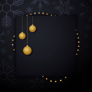 结婚圣诞和新年横幅在黑暗的背景与雪花和礼品盒。矢量插图