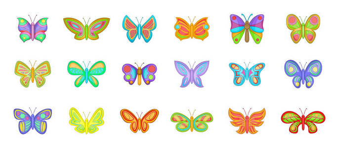 蝴蝶图标集, 卡通风格
