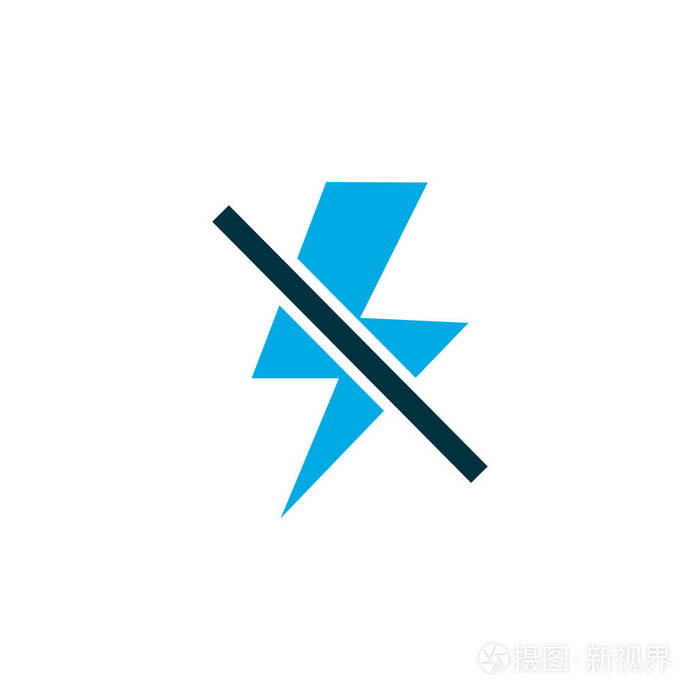 闪烁的图标彩色符号.时尚风格中的优质隔离闪电元素