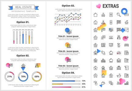 房地产信息模板, 元素, 图标