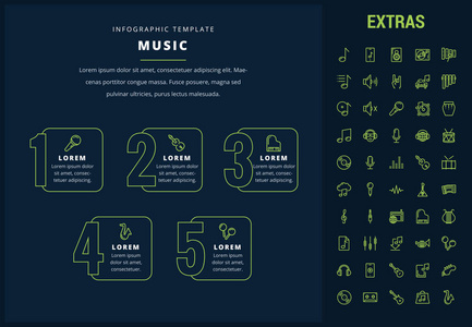 音乐信息模板元素和图标