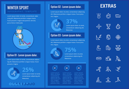 冬季运动信息模板, 元素, 图标