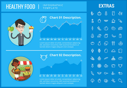 健康食品信息模板, 元素, 图标