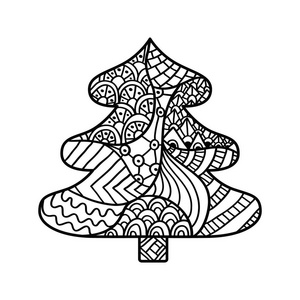 成人抗应激 zentangle 式圣诞贺卡