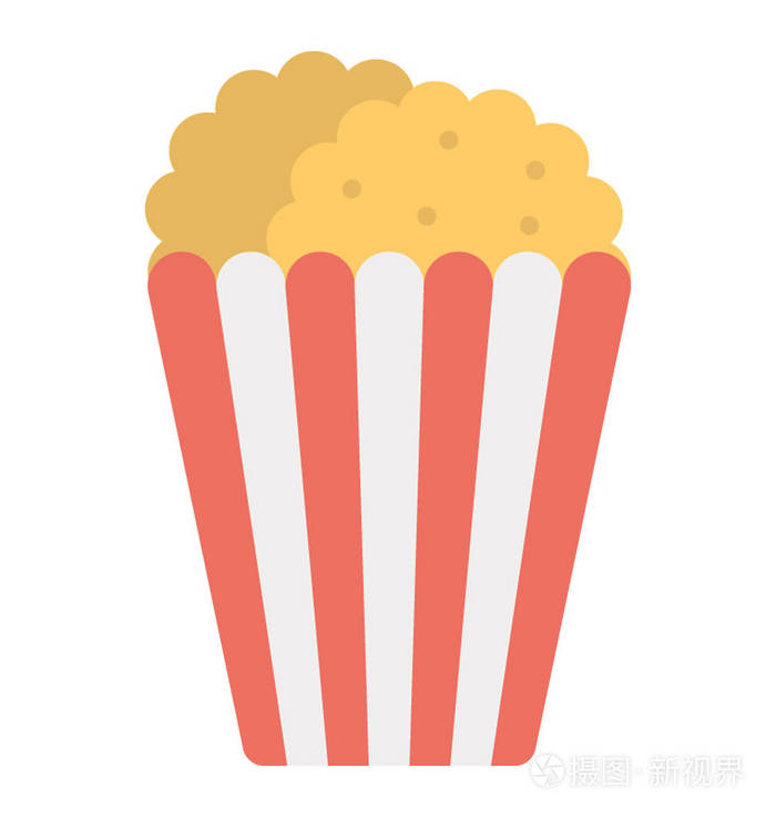 爆米花电影零食的平面图标