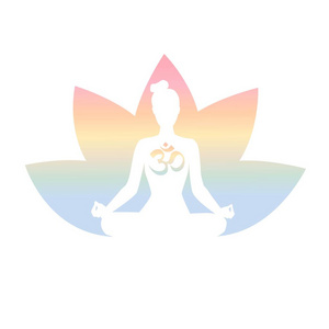 孤立在白色上. 瑜伽图标的标志海报横幅标签或卡片设计.照片