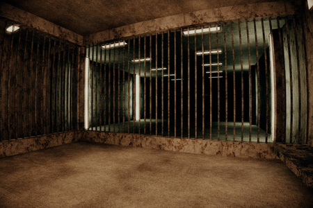 老破旧的私人监狱牢房现场