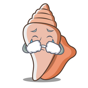 可爱的贝壳卡通人物哭泣照片