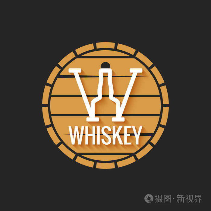 黑底威士忌桶标志设计