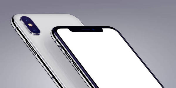 类似于iphonex模型的等距智能手机