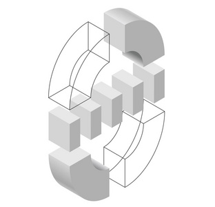 悖论的元素.虚幻的几何符号超现实埃舍尔的风格.