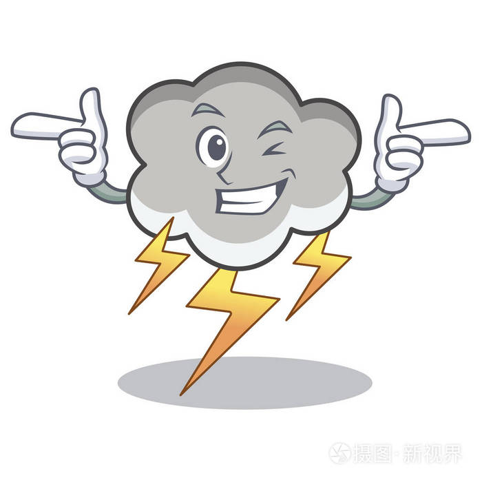 闪烁雷云人物卡通