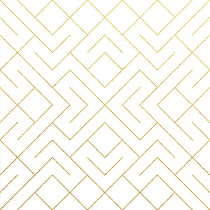 金色抽象的几何图案瓷砖背景与金色闪闪发光的网状纹理。豪华金几何背景下菱形和金属线节点的矢量无缝图案白色设计模板