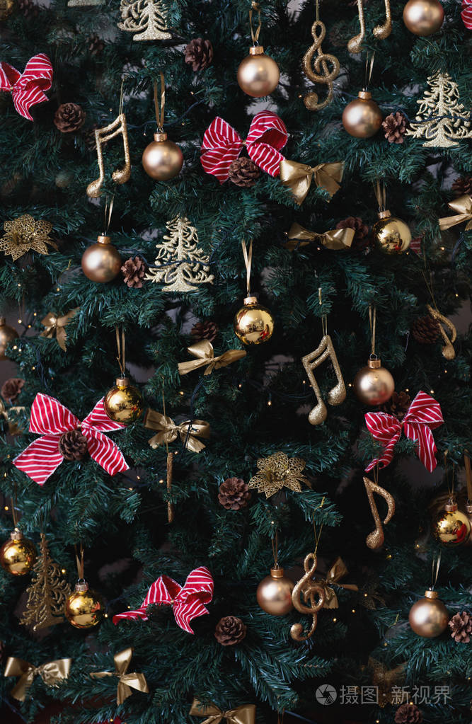 装饰圣诞树的细节背景