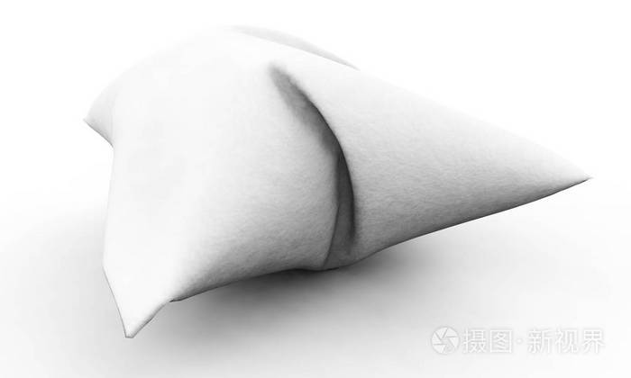 白色背景3d 渲染枕头