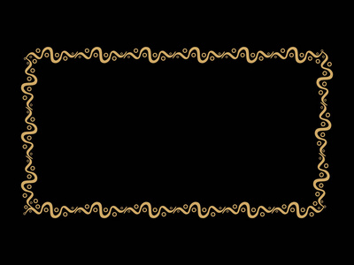 抽象艺术创作的黄金边框