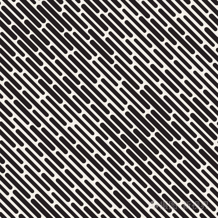 黑白不规则圆形虚线图案现代抽象矢量无缝背景时尚的混沌矩形条纹