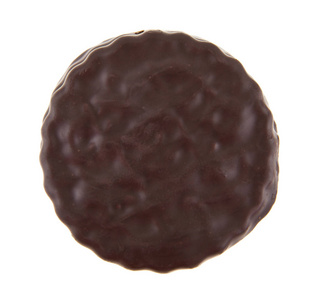 在白色背景上孤立的巧克力饼干