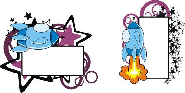 宇宙飞船卡通复制空间设置矢量格式非常容易编辑