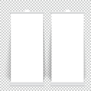 空白卷旗帜立场样机封面模板。孤立
