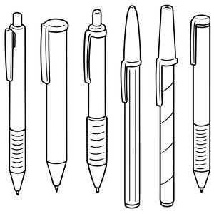 笔和机械铅笔矢量集