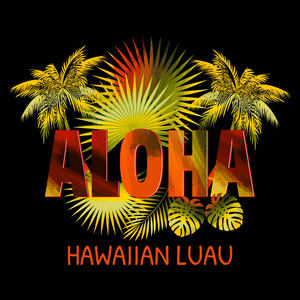 夏威夷阿洛哈。 海报传单展示的最佳创意设计。 矢量背景。