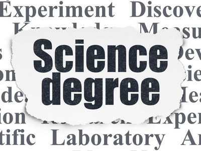 科学概念 科学学位撕裂纸张背景上