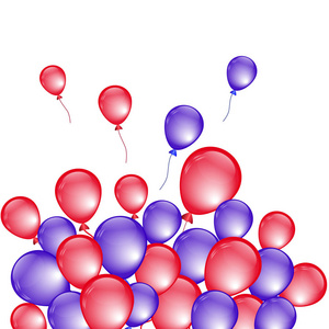 彩色气球背景矢量插图。节日背景
