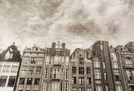 阿姆斯特丹的建筑物的旧照片