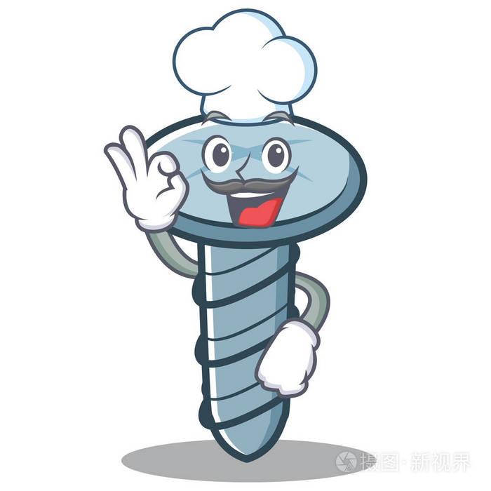 厨师螺丝字符卡通风格