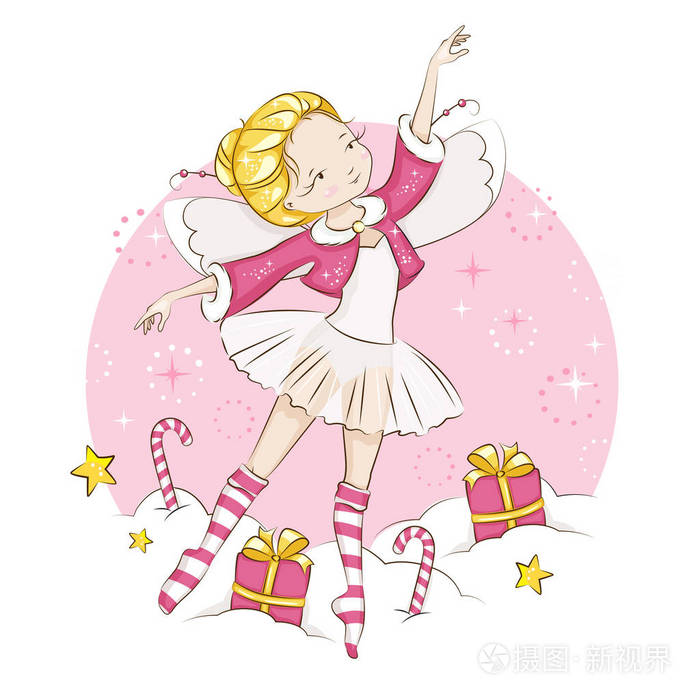 s blonde. princess dancing in a ballerina costume. she is wearin