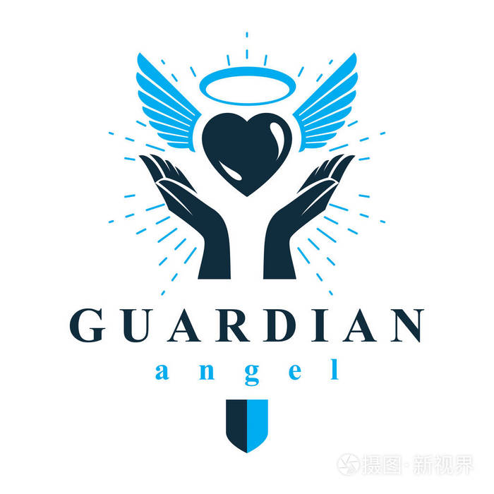 爱的心在人类手中给出援助的比喻圣灵图形矢量标志最适合用于慈善组织