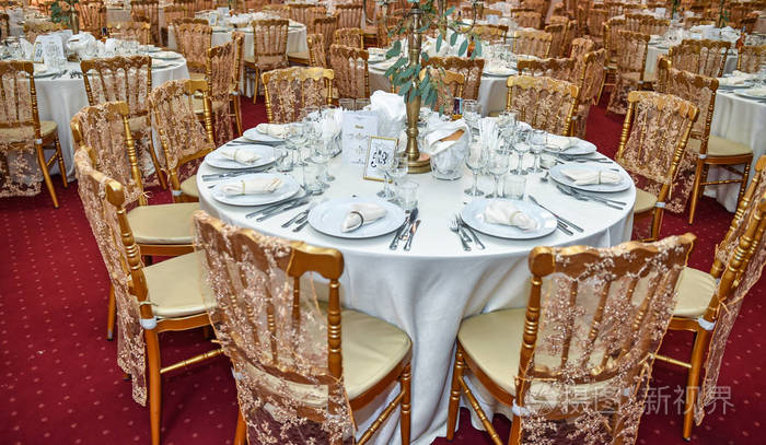 婚礼桌摆. 活动派对或婚宴的桌子.