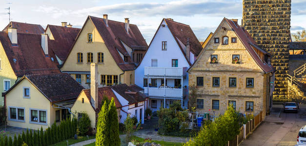 罗腾堡的老房子罗腾堡, 风景如画的中世纪 cit