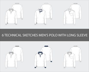 s Long Sleeve Polo Shirts in vector.