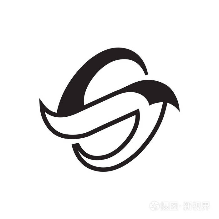 时尚字母的标志隔离在白色背景上