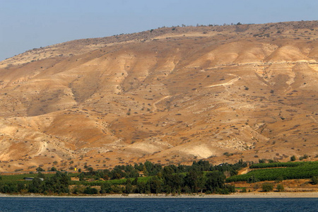 以色列东北部的Kinneret Tiberias湖淡水湖