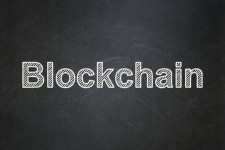 货币概念 黑板背景 Blockchain