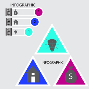 抽象信息图形编号选项模板。 矢量图。 可用于工作流布局图业务步骤选项横幅网页设计。
