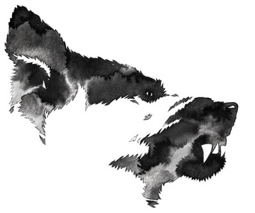 黑白单色画水墨画狗插图相似素材图片 摄图新视界