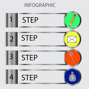 抽象信息图形编号选项模板。 矢量图。 可用于工作流布局图业务步骤选项横幅网页设计。