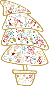 新年和圣诞装饰套装。排版设置。节日的主要标志。矢量标志, 标志, 文字设计。可用于横幅贺卡礼品等