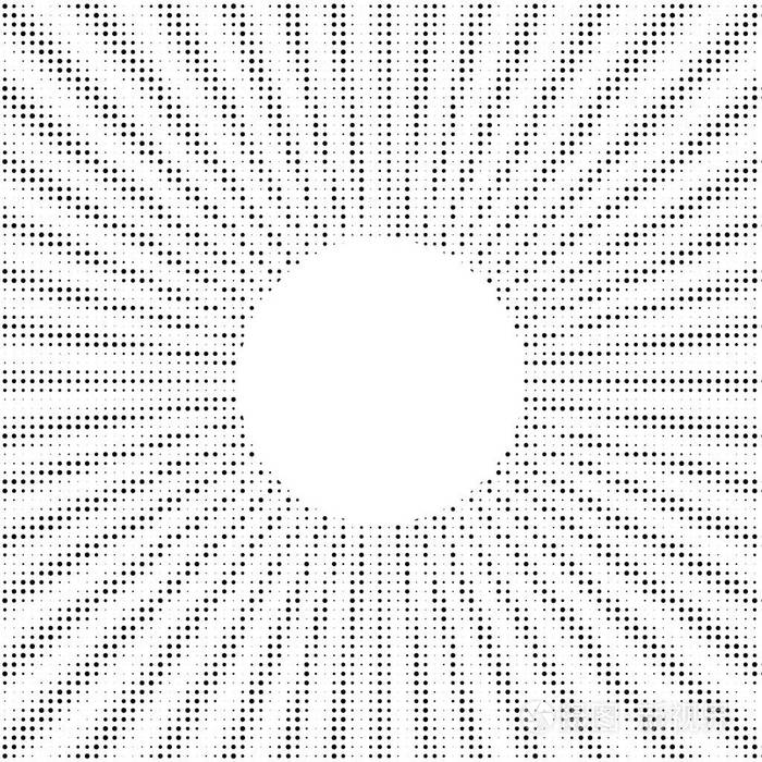 半色调点缀圆分布的背景。半色调效果矢量模式。孤立在白色背景上的圆点
