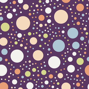 五颜六色的波尔卡点无缝图案在明亮的11背景压倒性的经典多彩波尔卡