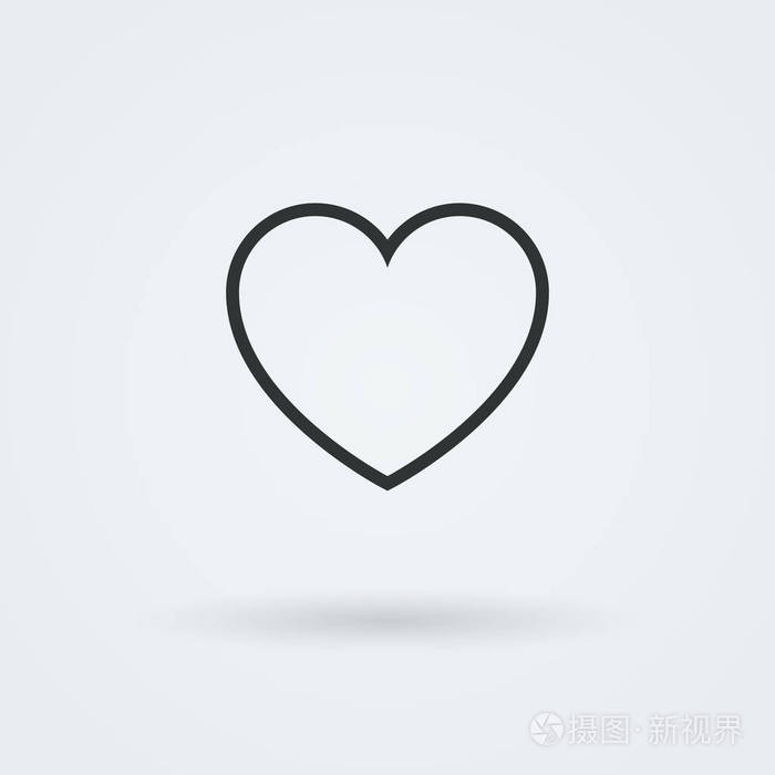 矢量的心图标单个对象接口的符号