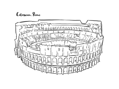 罗马竞技场手绘草图照片