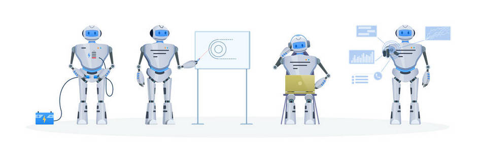 集现代电子机器人, 聊天机器人。工作教育支持