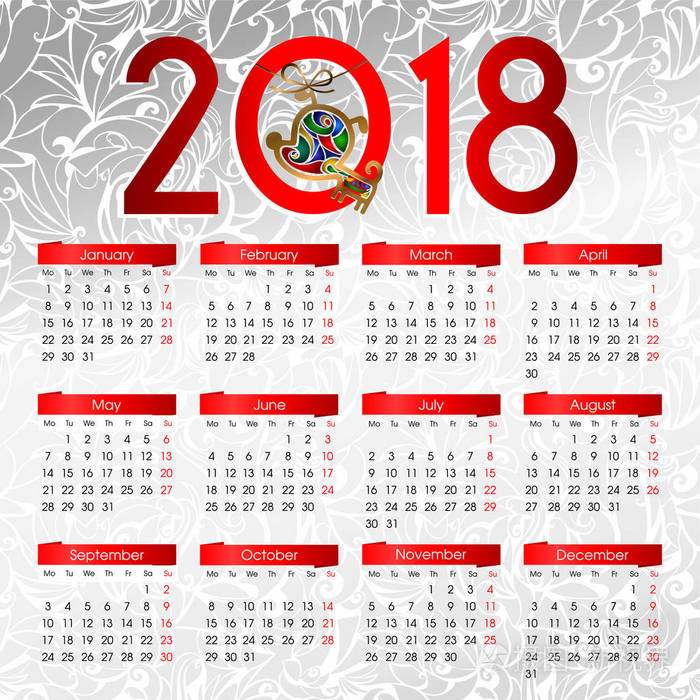 年历2018年象征一只金色的狗中间有明亮的彩色以搪瓷或彩色玻璃的形式