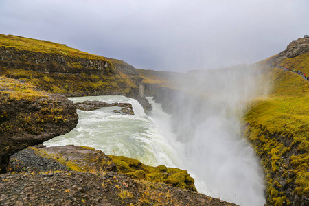 在冰岛 gullfoss 瀑布