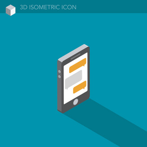 智能手机3D等距网络图标